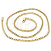 Oro Laminado Basic Necklace, Gold Filled Style Box Design, Polished, Golden Finish, 5.222.038.18 (02 MM Thickness, 18 Inches Length)