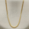 Oro Laminado Basic Necklace, Gold Filled Style Box Design, Polished, Golden Finish, 5.222.038.18 (02 MM Thickness, 18 Inches Length)