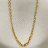Oro Laminado Basic Necklace, Gold Filled Style Rolo Design, Polished, Golden Finish, 5.223.021.20 (03 MM Thickness, 20 Inches Length)