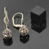 Oro Laminado Dangle Earring, Gold Filled Style Ball Design, with White Cubic Zirconia, Polished, Golden Finish, 5.120.020