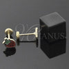 Oro Laminado Stud Earring, Gold Filled Style Strawberry Design, Red Enamel Finish, Golden Finish, 5.126.088 *PROMO*
