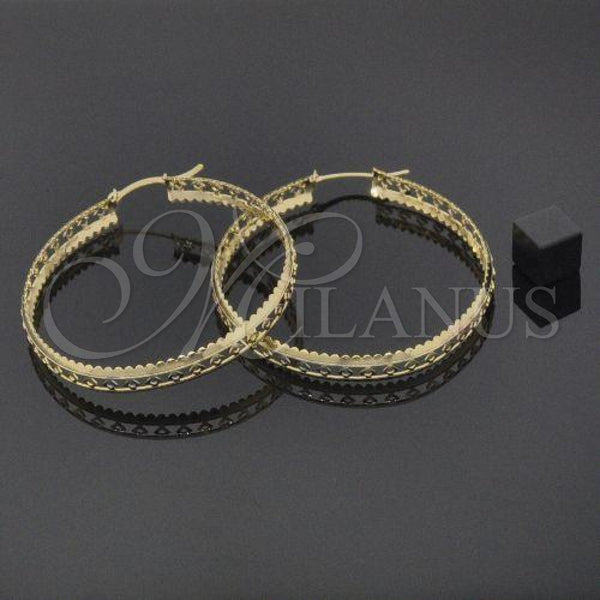Oro Laminado Large Hoop, Gold Filled Style Polished, Tricolor, 02.32.0280