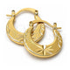 Oro Laminado Small Hoop, Gold Filled Style Filigree Design, Diamond Cutting Finish, Golden Finish, 02.63.0479
