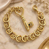 Oro Laminado Charm Bracelet, Gold Filled Style key Design, Polished, Golden Finish, 5.005.011 (0.35 Gauge, 19 MM Thickness, 8 Inches Length)