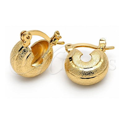 Oro Laminado Small Hoop, Gold Filled Style Diamond Cutting Finish, Golden Finish, 5.159.094