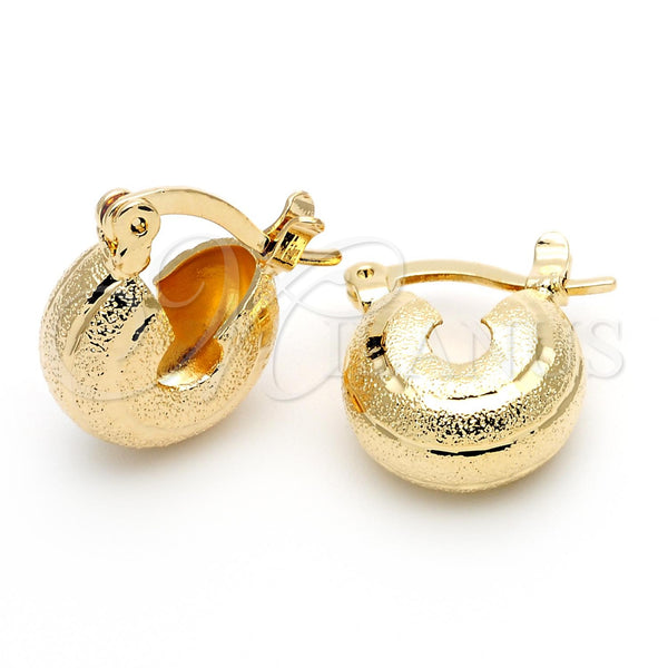 Oro Laminado Small Hoop, Gold Filled Style Diamond Cutting Finish, Golden Finish, 5.159.094
