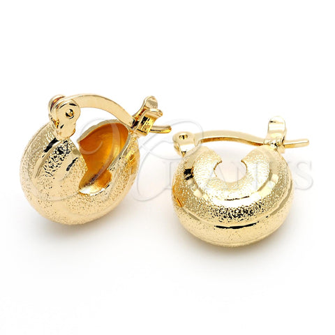 Oro Laminado Small Hoop, Gold Filled Style Diamond Cutting Finish, Golden Finish, 5.159.094