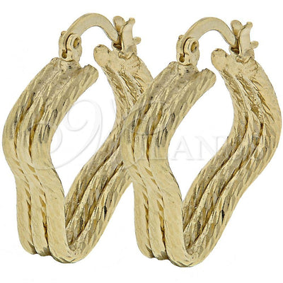 Oro Laminado Small Hoop, Gold Filled Style Tree Design, Diamond Cutting Finish, Golden Finish, 5.156.036 for wholesale, main product view