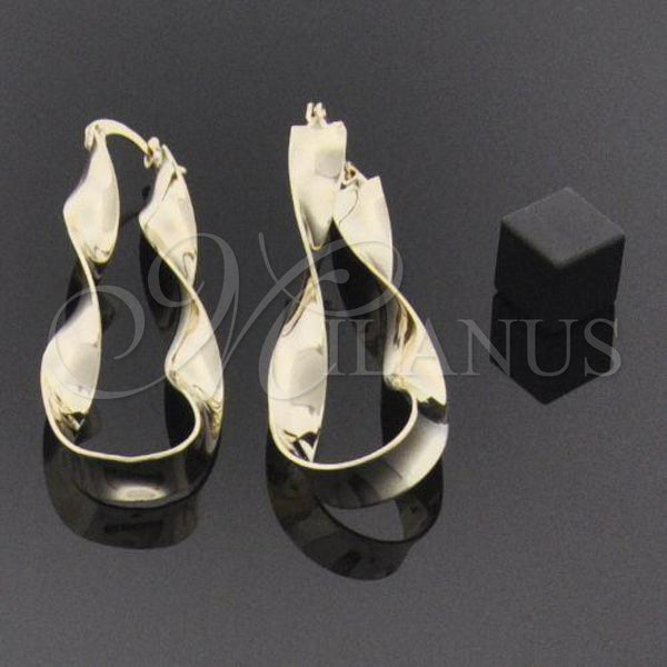 Oro Laminado Large Hoop, Gold Filled Style Twist Design, Polished, Golden Finish, 5.158.007