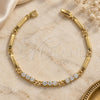 Oro Laminado Tennis Bracelet, Gold Filled Style with White Cubic Zirconia, Polished, Golden Finish, 03.63.0218 (05 MM Thickness, 7 Inches Length)