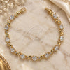 Oro Laminado Tennis Bracelet, Gold Filled Style with White Cubic Zirconia, Polished, Golden Finish, 5.027.003 (05 MM Thickness, 7 Inches Length)