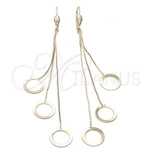 Oro Laminado Long Earring, Gold Filled Style Polished, Golden Finish, 02.63.0620
