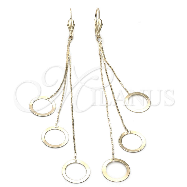 Oro Laminado Long Earring, Gold Filled Style Polished, Golden Finish, 02.63.0620