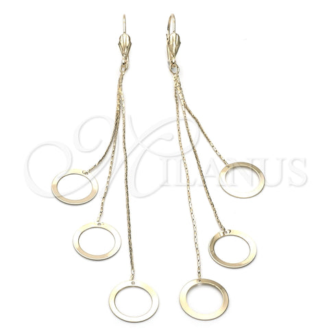 Oro Laminado Long Earring, Gold Filled Style Polished, Golden Finish, 02.63.0620