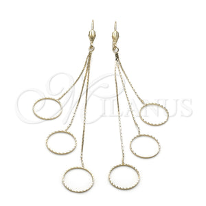 Oro Laminado Long Earring, Gold Filled Style Polished, Golden Finish, 02.63.0623