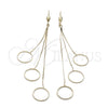 Oro Laminado Long Earring, Gold Filled Style Polished, Golden Finish, 02.63.0623