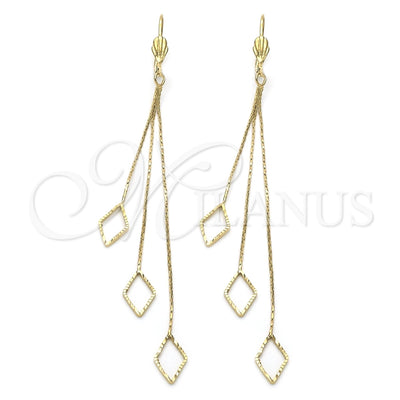Oro Laminado Long Earring, Gold Filled Style Diamond Cutting Finish, Golden Finish, 02.63.0624 for wholesale, main product view