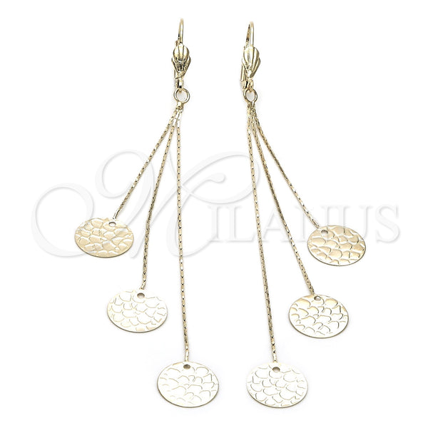 Oro Laminado Long Earring, Gold Filled Style Polished, Golden Finish, 02.63.0630