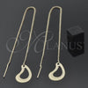 Oro Laminado Threader Earring, Gold Filled Style Teardrop Design, Polished, Golden Finish, 02.63.0635