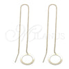 Oro Laminado Threader Earring, Gold Filled Style Polished, Golden Finish, 02.63.0638