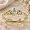 Oro Laminado Multi Stone Ring, Gold Filled Style Solitaire Design, with White Cubic Zirconia, Diamond Cutting Finish, Golden Finish, 5.166.031.06 (Size 6)