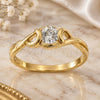Oro Laminado Multi Stone Ring, Gold Filled Style Solitaire Design, with White Cubic Zirconia, Polished, Golden Finish, 5.166.023.06 (Size 6)