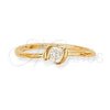 Oro Laminado Multi Stone Ring, Gold Filled Style Solitaire Design, with White Cubic Zirconia, Polished, Golden Finish, 5.166.028.06 (Size 6)