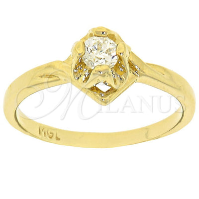 Oro Laminado Multi Stone Ring, Gold Filled Style Solitaire Design, with White Cubic Zirconia, Polished, Golden for wholesale, main product view