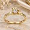 Oro Laminado Multi Stone Ring, Gold Filled Style Flower Design, with White Cubic Zirconia, Polished, Golden Finish, 5.166.025.06 (Size 6)