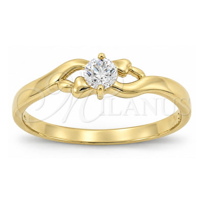 Oro Laminado Multi Stone Ring, Gold Filled Style with White Cubic Zirconia, Polished, Golden Finish, 5.165.032.06 (Size 6)