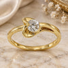 Oro Laminado Multi Stone Ring, Gold Filled Style Heart Design, with Dark Champagne Cubic Zirconia, Polished, Golden Finish, 5.166.029.06 (Size 6)