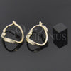 Oro Laminado Small Hoop, Gold Filled Style Twist Design, Matte Finish, Golden Finish, 5.147.014