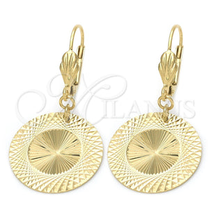 Oro Laminado Dangle Earring, Gold Filled Style Polished, Golden Finish, 5.101.014.1