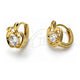 Oro Laminado Huggie Hoop, Gold Filled Style Apple Design, with White Cubic Zirconia, Polished, Golden Finish, 5.132.029