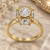 Oro Laminado Multi Stone Ring, Gold Filled Style with White Cubic Zirconia, Polished, Golden Finish, 5.165.008.05 (Size 5)