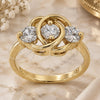 Oro Laminado Multi Stone Ring, Gold Filled Style with White Cubic Zirconia, Polished, Golden Finish, 5.165.007.06 (Size 6)
