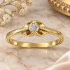Oro Laminado Multi Stone Ring, Gold Filled Style Solitaire Design, with White Cubic Zirconia, Polished, Golden Finish, 5.166.027.06 (Size 6)