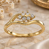 Oro Laminado Multi Stone Ring, Gold Filled Style with White Cubic Zirconia, Polished, Golden Finish, 5.165.027.06 (Size 6)