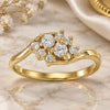 Oro Laminado Multi Stone Ring, Gold Filled Style with White Cubic Zirconia, Polished, Golden Finish, 5.165.029.06 (Size 6)