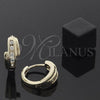 Oro Laminado Huggie Hoop, Gold Filled Style with White Cubic Zirconia, Polished, Golden Finish, 5.132.006