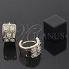 Oro Laminado Huggie Hoop, Gold Filled Style with White Cubic Zirconia, Polished, Golden Finish, 5.132.003
