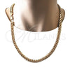 Oro Laminado Basic Necklace, Gold Filled Style Miami Cuban Design, Polished, Golden Finish, 5.223.010.24 (230 Gauge, 08 MM Thickness, 24 Inches Length)