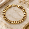 Oro Laminado Basic Bracelet, Gold Filled Style Miami Cuban Design, Polished, Golden Finish, 5.223.010.09 (230 Gauge, 09 MM Thickness, 9 Inches Length)