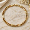 Oro Laminado Basic Bracelet, Gold Filled Style Miami Cuban Design, Polished, Golden Finish, 5.223.012.08 (140 Gauge, 05 MM Thickness, 8 Inches Length)