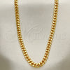 Oro Laminado Basic Necklace, Gold Filled Style Miami Cuban Design, Polished, Golden Finish, 5.223.013.30 (120 Gauge, 04 MM Thickness, 30 Inches Length)