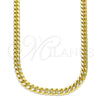 Oro Laminado Basic Necklace, Gold Filled Style Miami Cuban Design, Polished, Golden Finish, 5.223.013.24 (120 Gauge, 04 MM Thickness, 24 Inches Length)