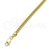 Oro Laminado Basic Bracelet, Gold Filled Style Miami Cuban Design, Polished, Golden Finish, 5.223.013.07 (120 Gauge, 04 MM Thickness, 7 Inches Length)