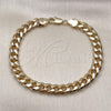 Oro Laminado Basic Bracelet, Gold Filled Style Miami Cuban Design, Polished, Golden Finish, 5.223.011.08 (200 Gauge, Thickness, 8 Inches Length)