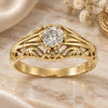 Oro Laminado Multi Stone Ring, Gold Filled Style with White Cubic Zirconia, Polished, Golden Finish, 5.165.023.06 (Size 6)