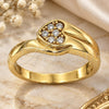 Oro Laminado Multi Stone Ring, Gold Filled Style Heart Design, with White Cubic Zirconia, Polished, Golden Finish, 5.167.024.06 (Size 6)